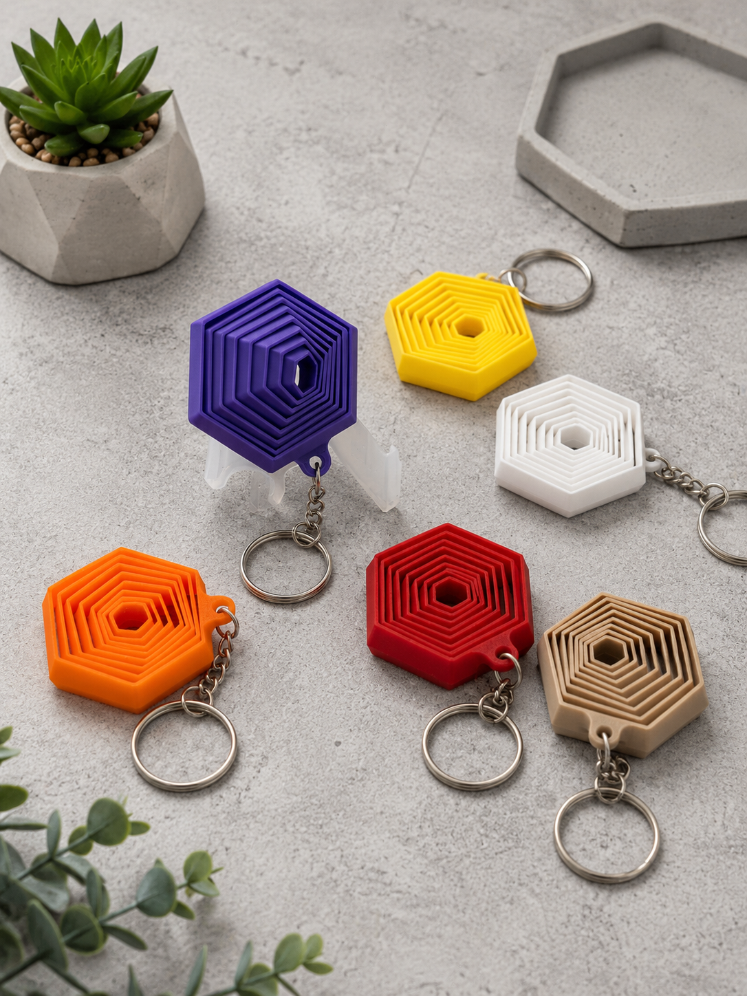 Hexagon kulcstartó
